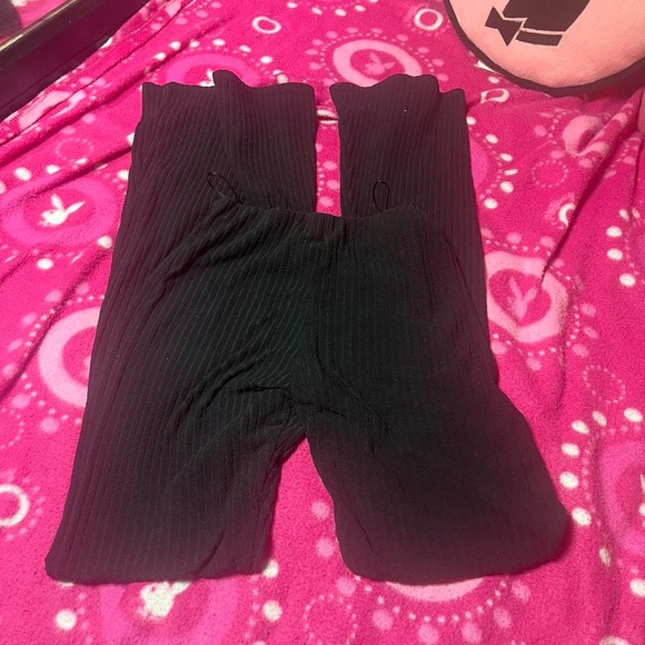 New Look Petite High Rise Flare Ribbed Legging Pants Comfy Lounge Size 0 - Picture 1 of 6